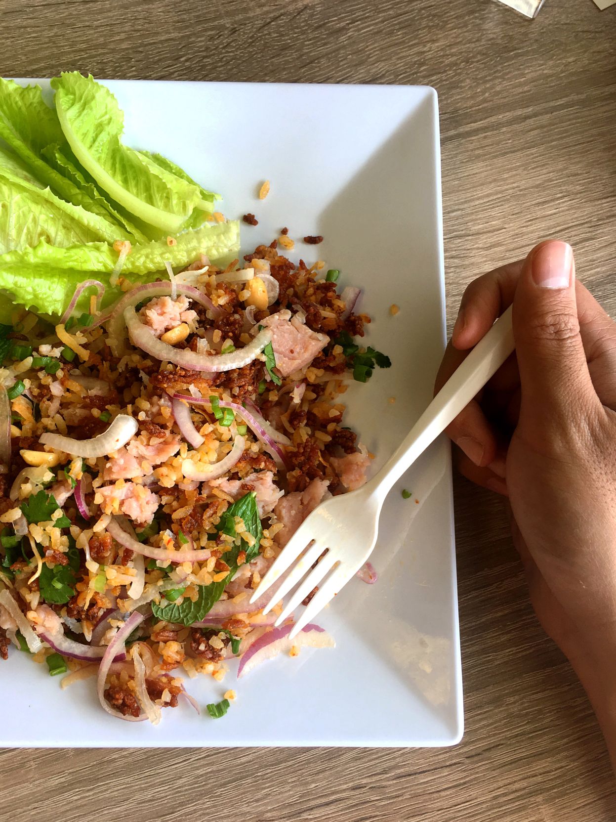 Duke's Pad Thai crispy rice salad